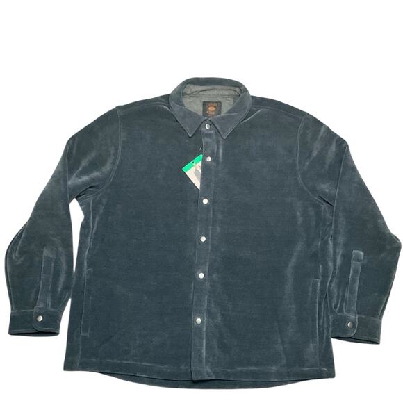 Copper & Oak Men's Shirt Jacket Dark Blue Corduroy Stretch Fabric Size XL NWT - Picture 1 of 11